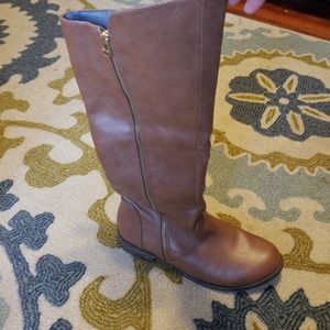 Brown knee high boots